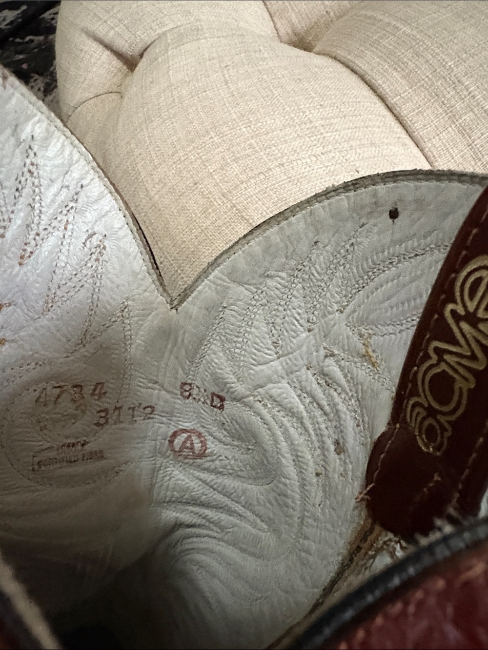 ACME Brown Leather Western Heeled Boots with Stitch Detail - Picture 8 of 11